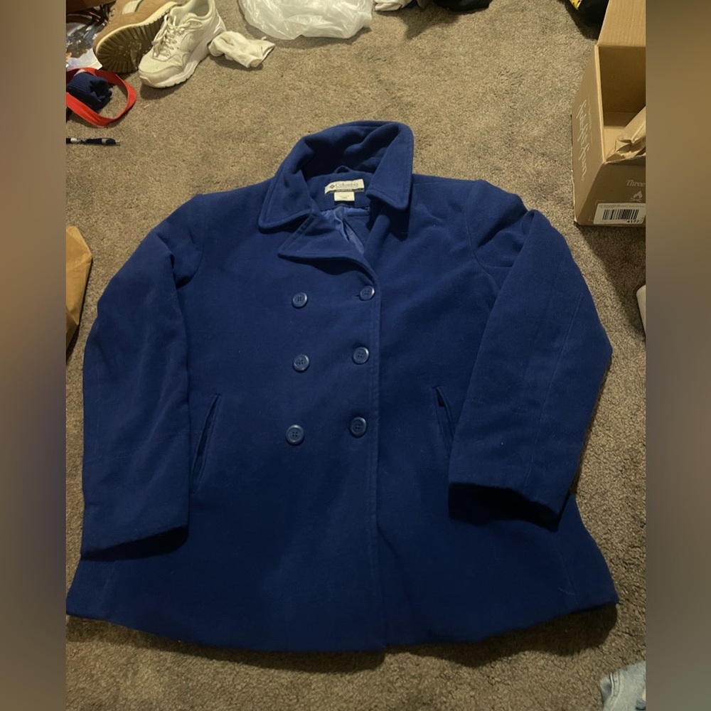 women’s columbia royal blue pea coat 2X - Picture 1 of 3